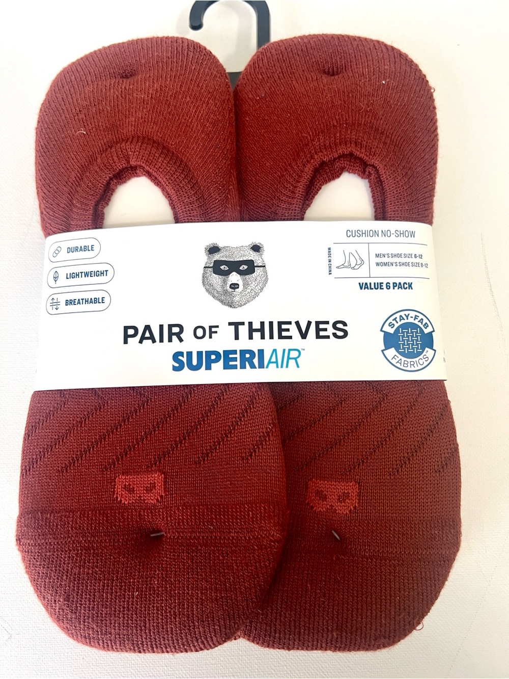 NWT Pair of Thieves Superiair Cushion No-Show Socks- 6 pack